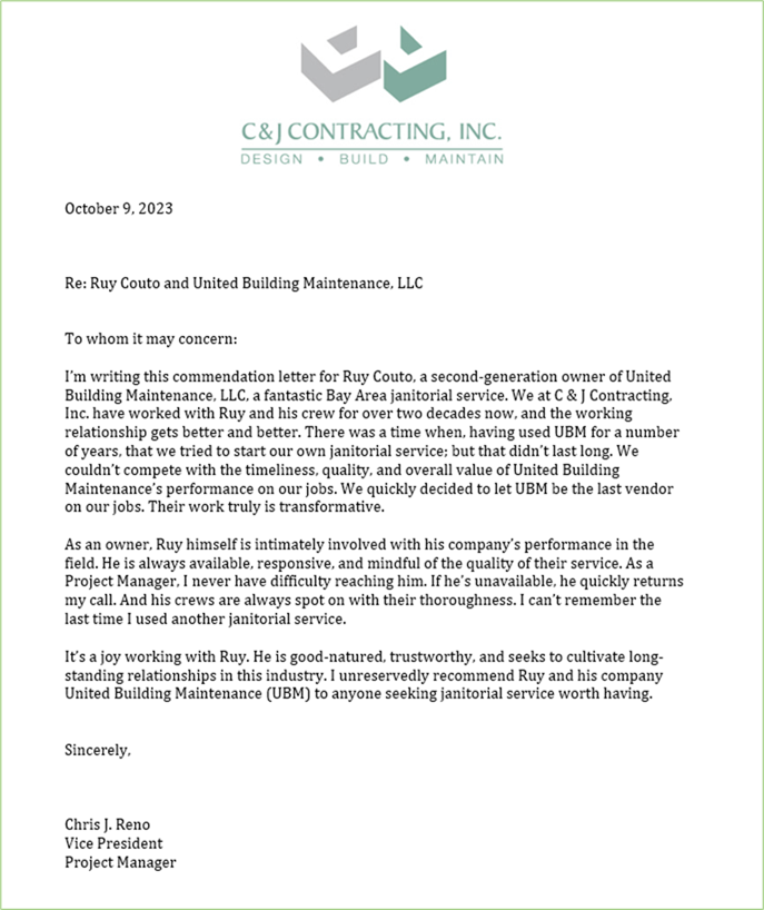 C&J Contracting Testimonial